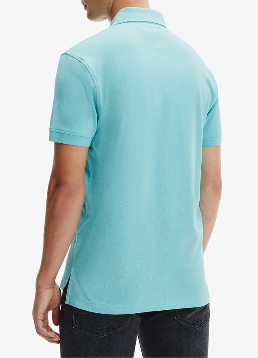 Tommy Hilfiger Core regular fit polo van piqué katoen met logoborduring - achterkant 5 arctic aqua-csr / blauw