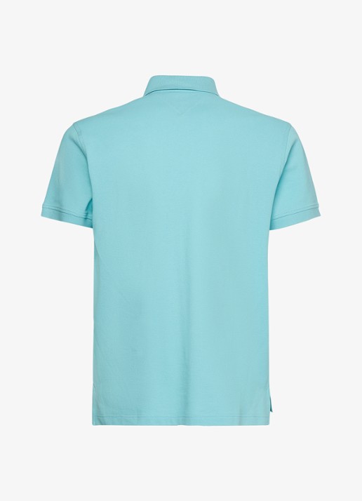 Tommy Hilfiger Core regular fit polo van piqué katoen met logoborduring - detail 3 arctic aqua-csr / blauw
