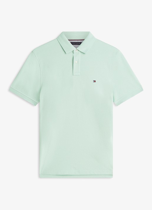 Tommy Hilfiger Core regular fit polo van piqué katoen met logoborduring - voorkant 4 crushed mint-mai / groen