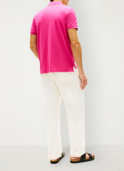 Tommy Hilfiger Core regular fit polo van piqué katoen met logoborduring - achterkant eccentric magenta-tzo / roze