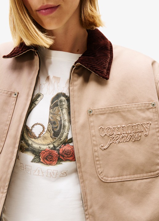 Tommy Hilfiger Cropped jack met borstzak - detail 5 beige