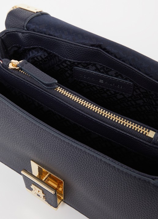 Tommy Hilfiger Crossbodytas met afneembare schouderriem - detail donkerblauw