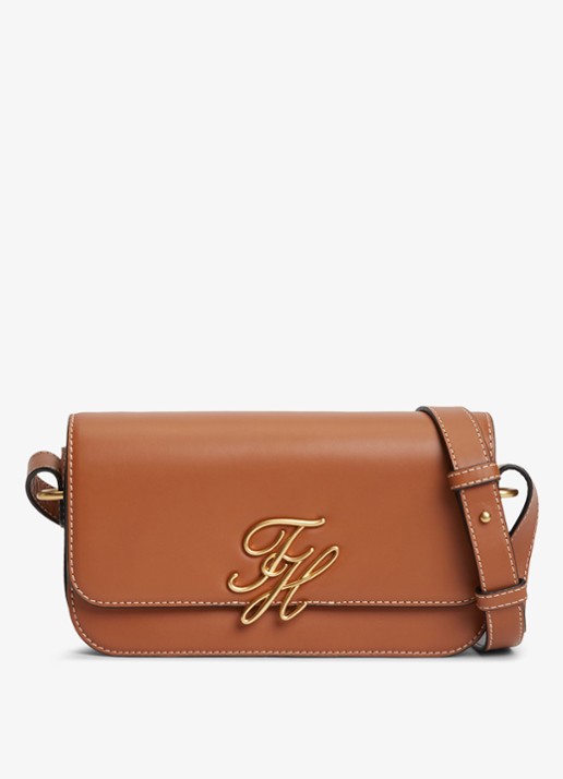 Tommy Hilfiger Crossbodytas van leer met logo