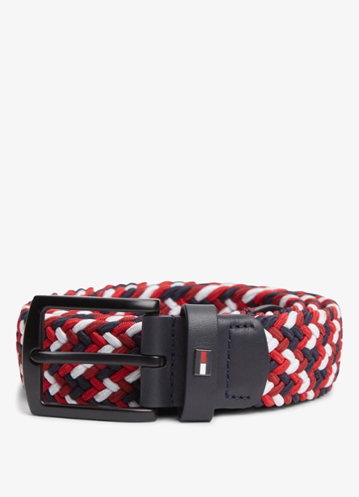 Tommy Hilfiger Denton 3.5 riem met gevlochten detail - detail 4 rood