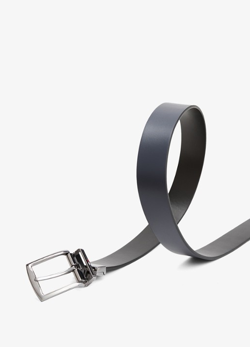 Tommy Hilfiger Denton reversible riem van leer - detail 5 donkerblauw