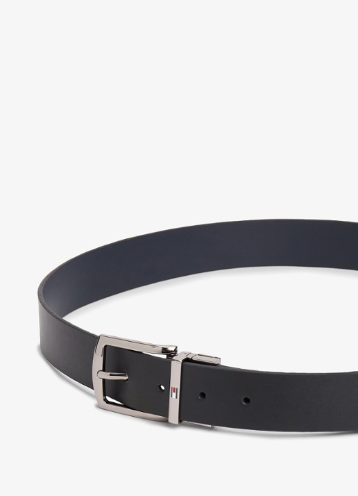 Tommy Hilfiger Denton reversible riem van leer - detail 7 donkerblauw
