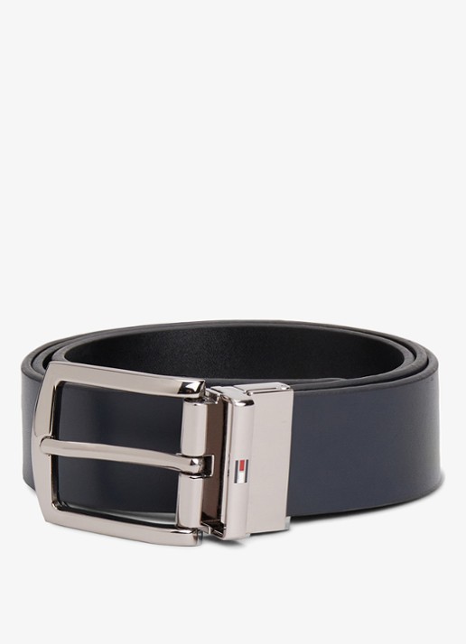 Tommy Hilfiger Denton reversible riem van leer - detail 8 donkerblauw