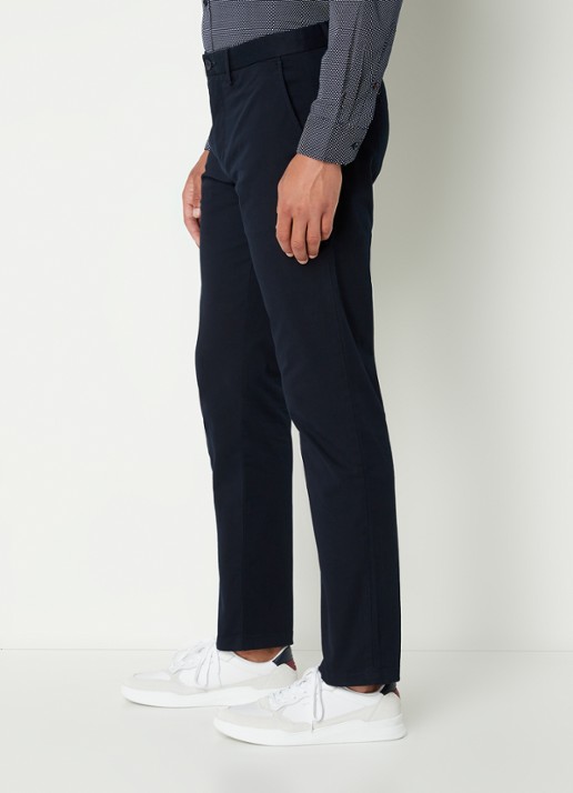 Tommy Hilfiger Denton straight fit chino met steekzakken - detail 5 donkerblauw
