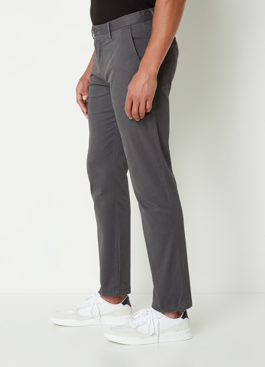 Tommy Hilfiger Denton straight fit chino met steekzakken - detail 2 donkergrijs
