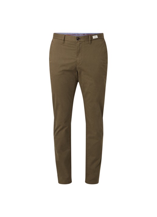 Tommy Hilfiger Denton straight fit chino met stretch - voorkant 2 legergroen