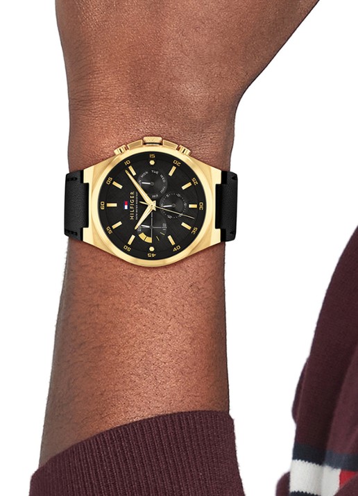 Tommy Hilfiger Dexter horloge TH1792086  - voorkant 2 goud