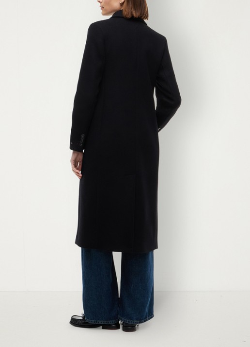 Tommy Hilfiger Double-breasted mantel in wolblend  - achterkant 3 zwart