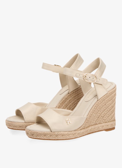 Tommy Hilfiger Espadrille met hak - voorkant 2 beige