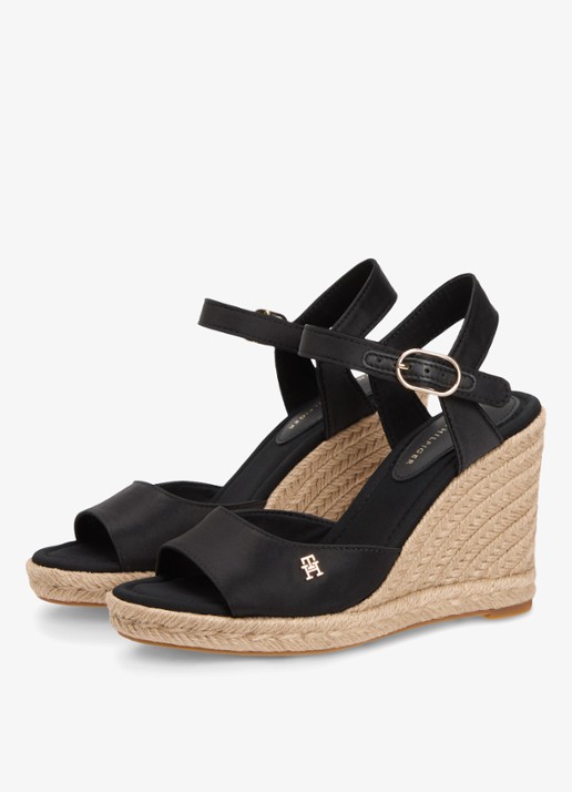 Tommy Hilfiger Espadrille met hak - detail 2 zwart