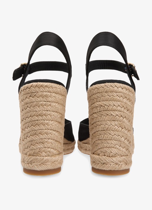 Tommy Hilfiger Espadrille met hak - detail 3 zwart