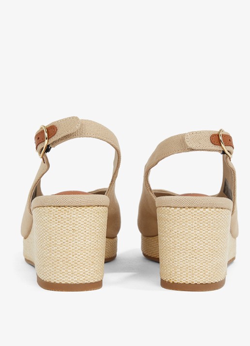 Tommy Hilfiger Espadrille met logo - achterkant 6 beige