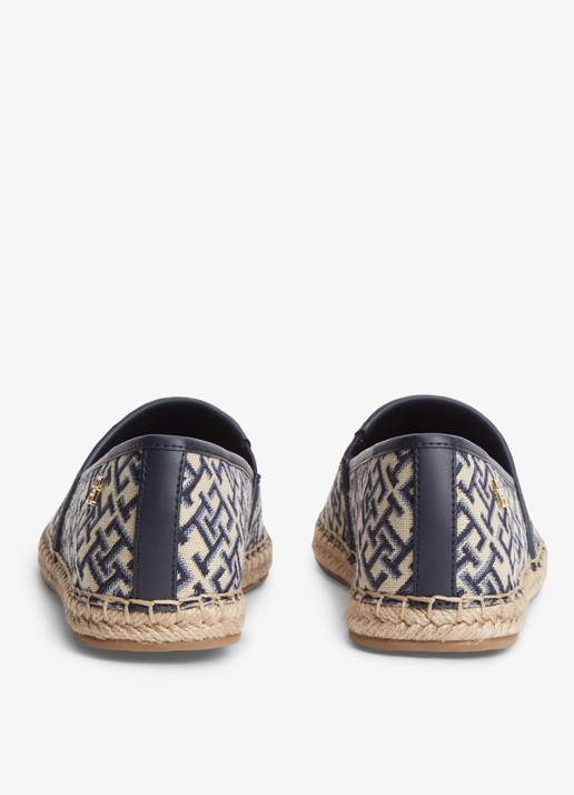 Tommy Hilfiger Espadrille met logoprint - achterkant 6 donkerblauw