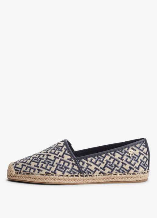 Tommy Hilfiger Espadrille met logoprint - detail 4 donkerblauw