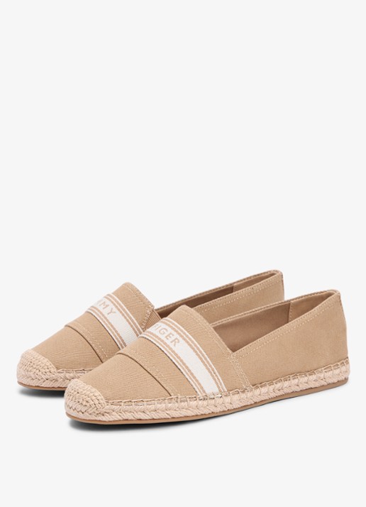 Tommy Hilfiger Espadrille van canvas met logo - detail 3 bruin