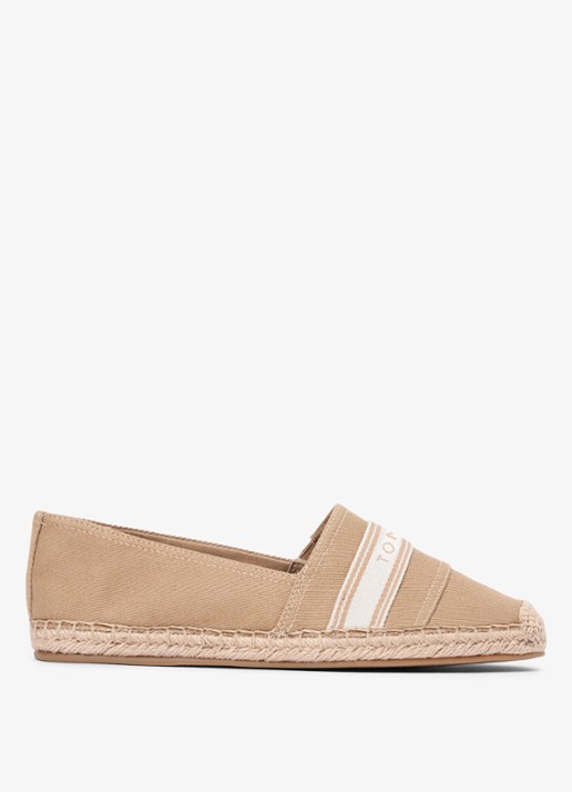 Tommy Hilfiger Espadrille van canvas met logo - detail 4 bruin