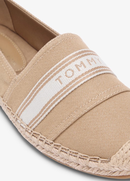Tommy Hilfiger Espadrille van canvas met logo - detail 5 bruin