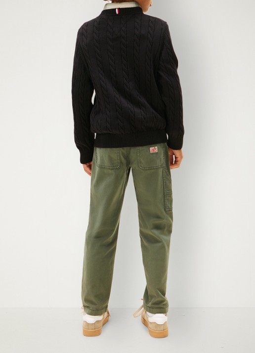Tommy Hilfiger Essential Cable Knit Jumper - achterkant 5 zwart