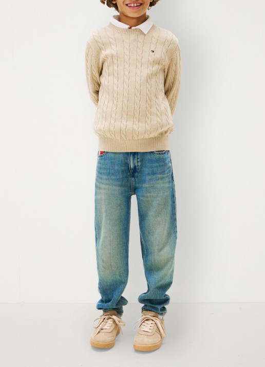 Tommy Hilfiger Essential Cable Knit Jumper - voorkant 2 beige