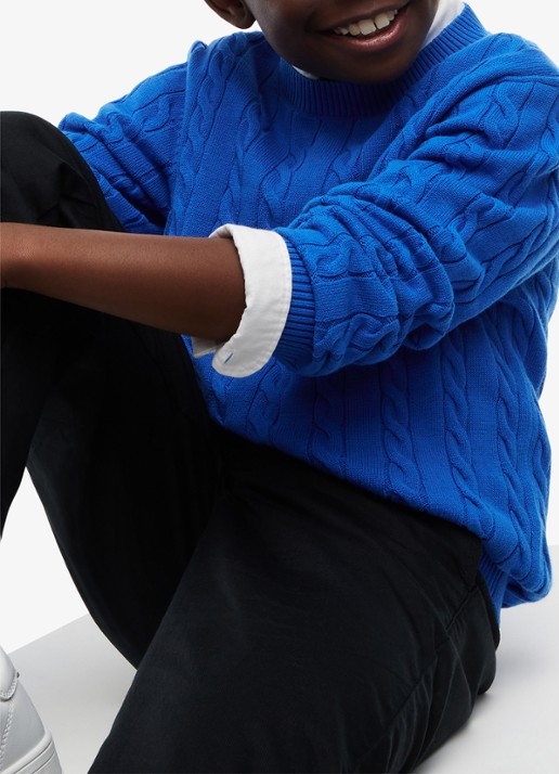 Tommy Hilfiger Essential Cable Knit Jumper - detail 3 vibrant blue-c6o / blauw