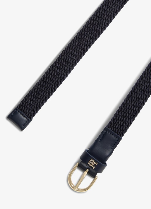 Tommy Hilfiger Essential Effortless 2.5 riem met gevlochten detail - detail 2 donkerblauw