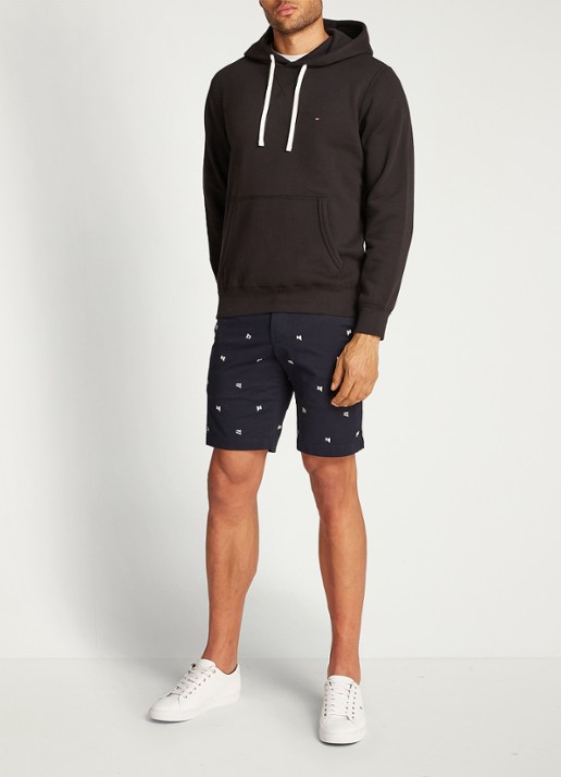 Tommy Hilfiger Essential hoodie met logoborduring - voorkant 6 zwart