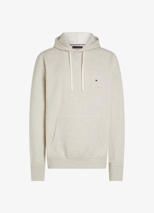 Tommy Hilfiger Essential hoodie met logoborduring - voorkant beige