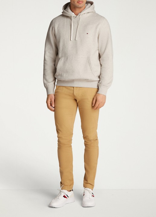 Tommy Hilfiger Essential hoodie met logoborduring - voorkant 2 beige