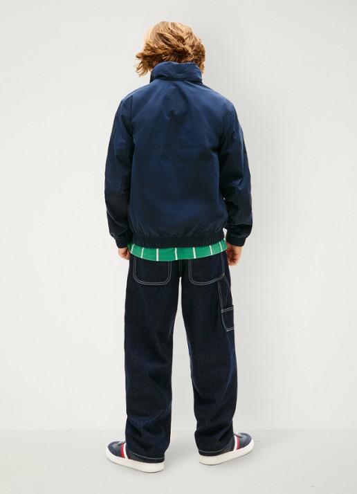 Tommy Hilfiger Essential jack met steekzakken - achterkant 5 donkerblauw
