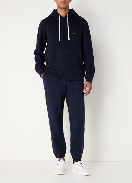 Tommy Hilfiger Essential joggingbroek met logoborduring - voorkant 5 donkerblauw