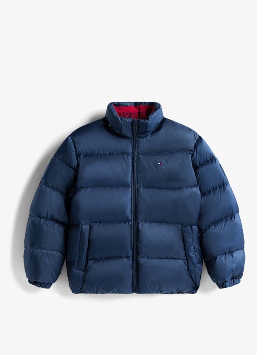 Tommy Hilfiger Essential puffer jas met capuchon - detail 5 donkerblauw