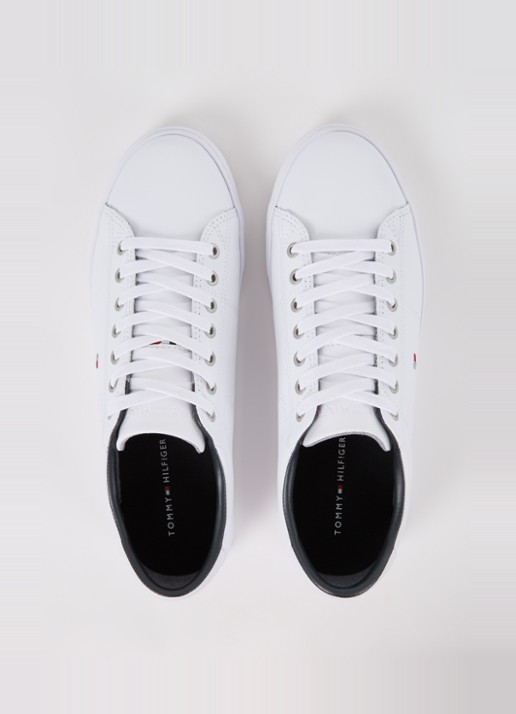 Tommy Hilfiger Essential sneaker van leer - detail 3 wit