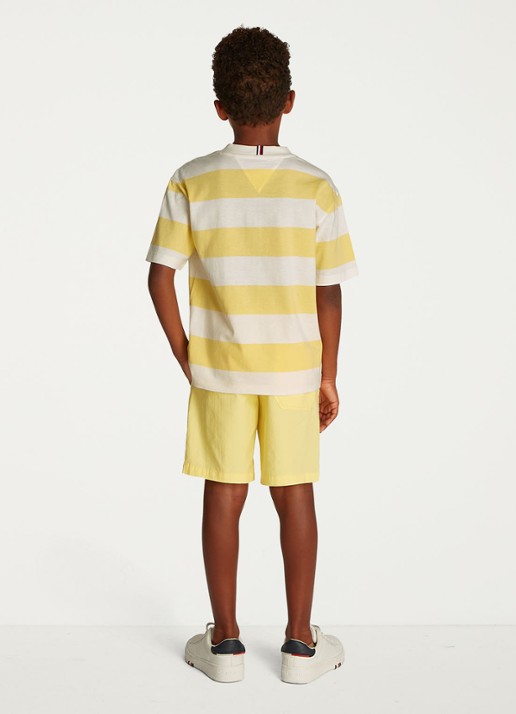 Tommy Hilfiger Essential T-shirt met streepprint - achterkant 3 geel