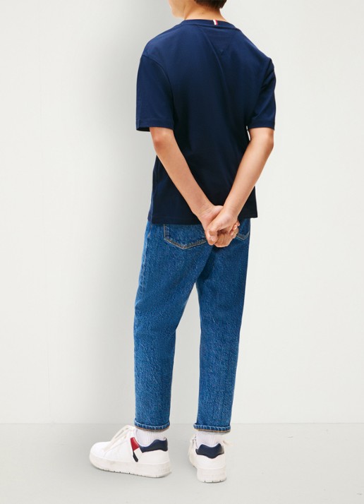 Tommy Hilfiger Essential T-shirt met streepprint - achterkant 3 dark night navy-c1g