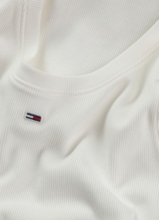 Tommy Hilfiger Essential tanktop met logo - detail 6 wit