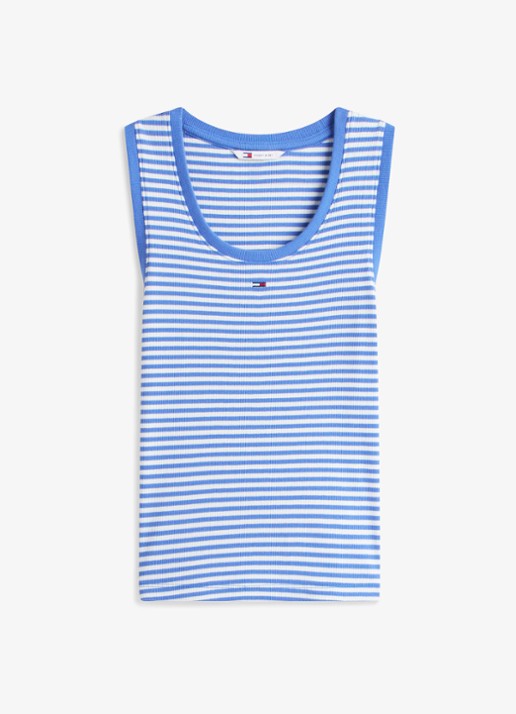 Tommy Hilfiger Essential tanktop met logo - voorkant 2 blauw
