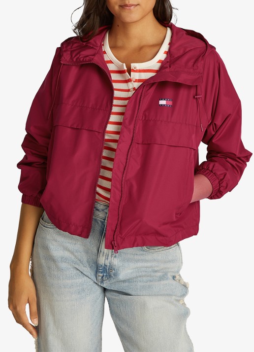 Tommy Hilfiger Essential windbreaker met steekzakken - detail 4 kersenrood