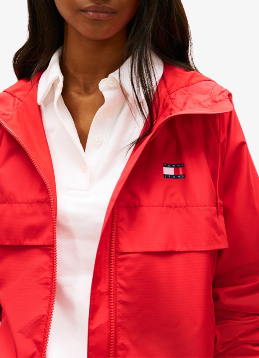 Tommy Hilfiger Essential windbreaker met steekzakken - detail 5 oranjerood