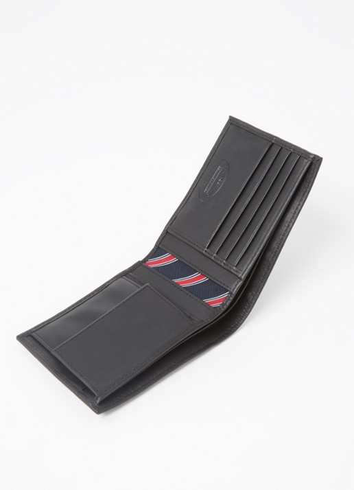 Tommy Hilfiger Eton portemonnee van leer - voorkant 2 zwart