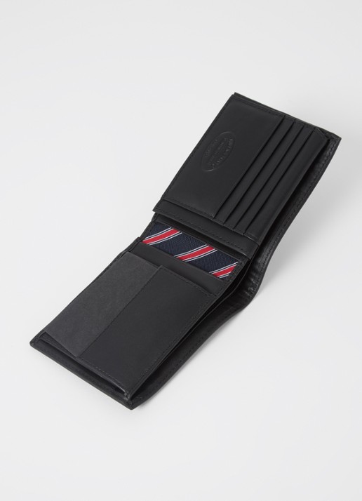 Tommy Hilfiger Eton portemonnee van leer - voorkant 2 zwart