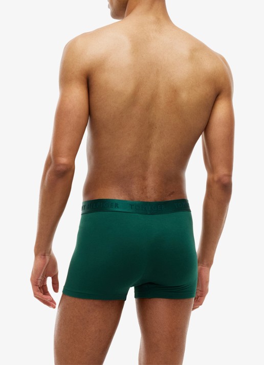 Tommy Hilfiger Everyday Luxe boxershorts met logoband in 3-pack - achterkant groen