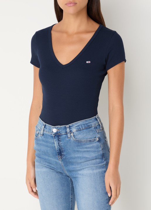 Tommy Hilfiger Fijngebreid T-shirt met logo