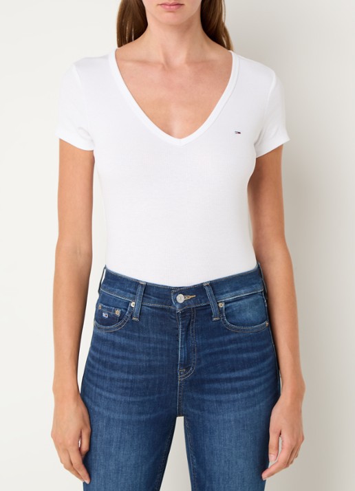 Tommy Hilfiger Fijngebreid T-shirt met logo