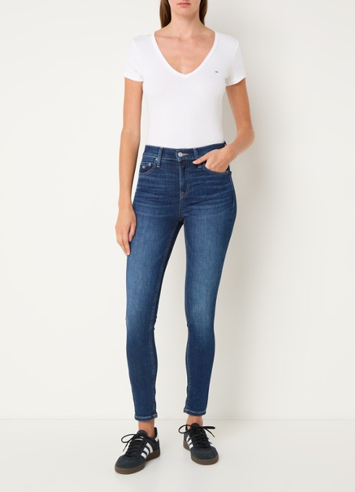 Tommy Hilfiger Fijngebreid T-shirt met logo - voorkant 4 wit