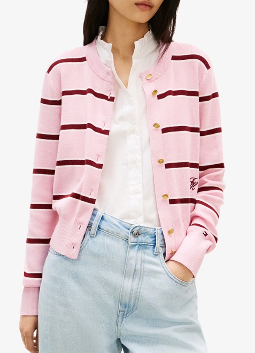 Tommy Hilfiger Fijngebreid vest met streepprint