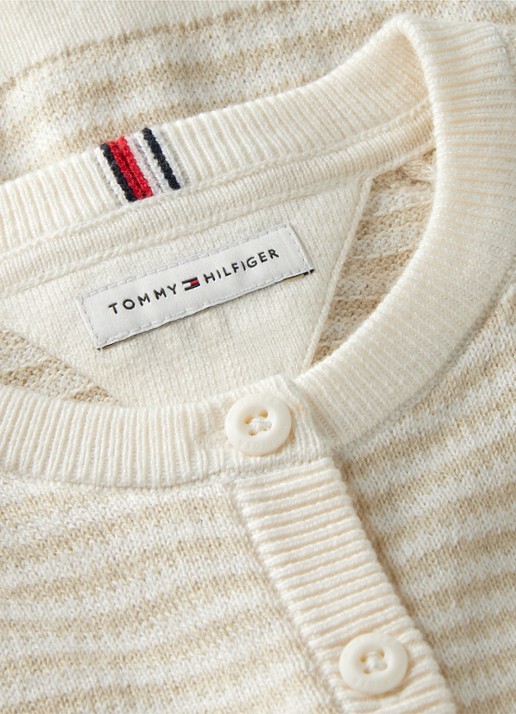 Tommy Hilfiger Fijngebreid vest met streepprint - detail 2 ivoor